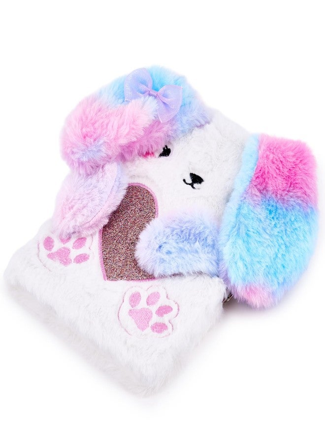 VOTUM Purple Puppy Secret Diary Set - Bound Journal with Fluffy Pen, Lock & Key - Cute Furry Notebook for Girls, Kids, and Creative Writing - Image 3